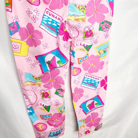 Vintage Lilly Pulitzer White Label Cruise Away Vacation Cropped Pants Size 6 - Picture 8 of 10